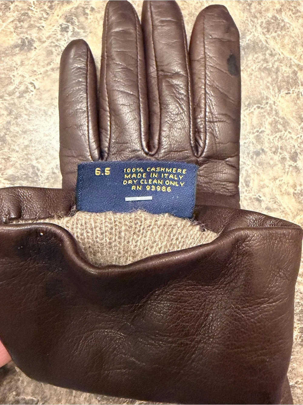 Women’s Brown Leather Gloves with Cashmere Lining